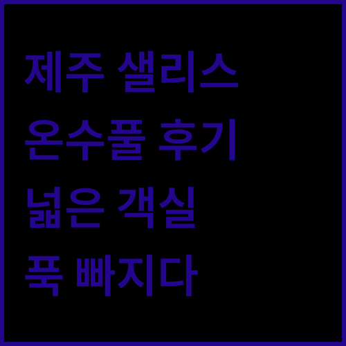 제주 샐리스 호텔 후기 온수풀과 넓은 객실에 푹 빠지다