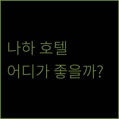나하 호텔 고민 끝! 호텔 아쿠아 치타 나하 바이 WBF vs 오키나와 나하나 호텔 어디가 좋을까?