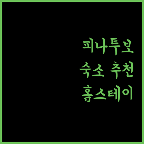 피나투보 여행자를 위한 숙소 추천 베이스캠프부터 홈스테이까지