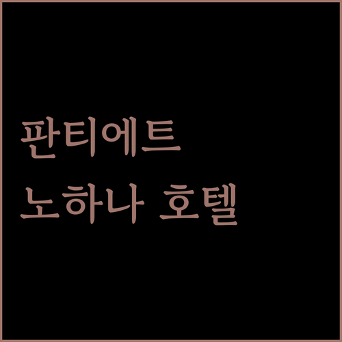 판티에트 최고의 선택? 노하나 호텔 숙박 후기!