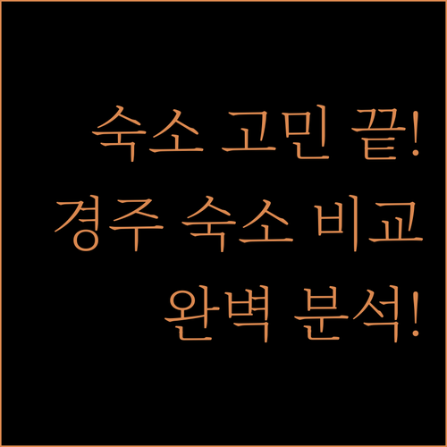 경주 여행 숙소 고민 끝! 브라운도트, 까사미니, 메종미니, 에이치에비뉴, 와이컬렉션 완벽 비교!
