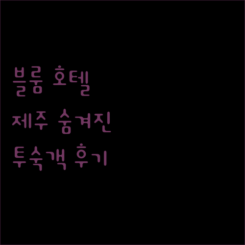 블룸 호텔 제주 숨겨진 매력! 실제 투숙객 후기 대방출!