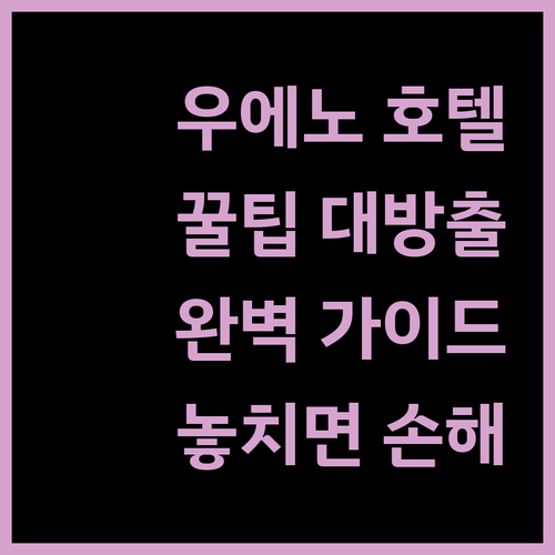 우에노 호텔 완벽 가이드! 숨겨진 꿀팁 대방출!