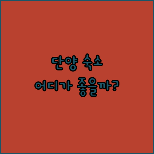 단양 여행, 어디서 묵을까? 호텔, 펜션 비교 분석!