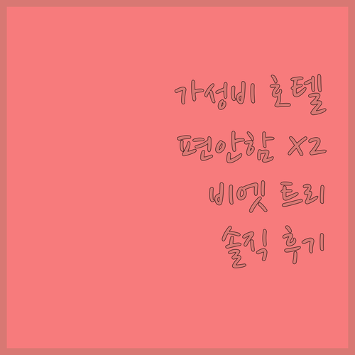 가성비와 편안함 X2 바이브 비엣 트리 호텔 숙박 후기