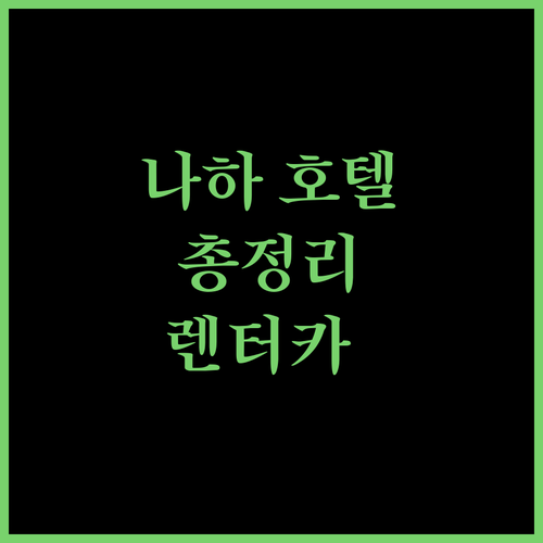 나하 호텔 완벽 분석 렌터카 포함 숙소부터 온천 호텔까지!