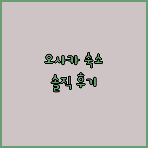 오사카 여행 숙소 추천! 위치, 청결, 서비스 모두 잡은 호텔은 어디? 솔직 후기 대방출!