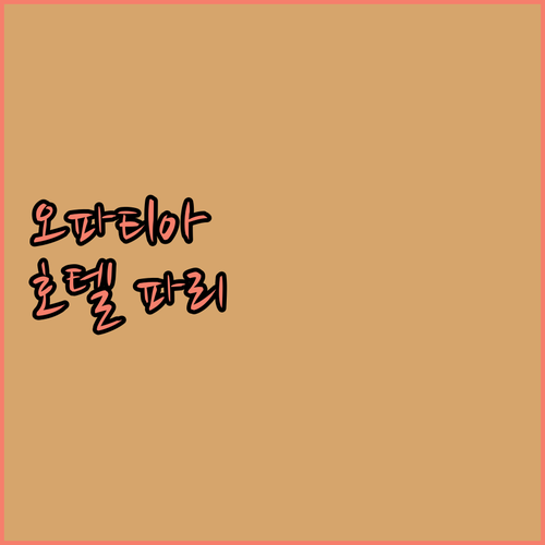 오파티아 숙소 추천 호텔 파리 특별한 경험을 위한 선택