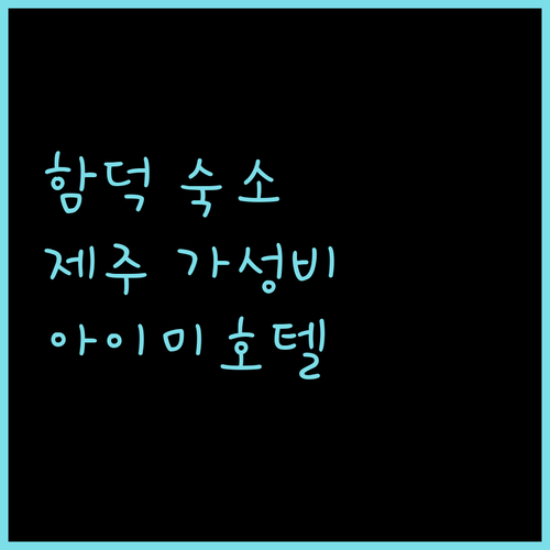 함덕 해수욕장 바로 앞 아이미 제주비치호텔 가성비 숙소 후기