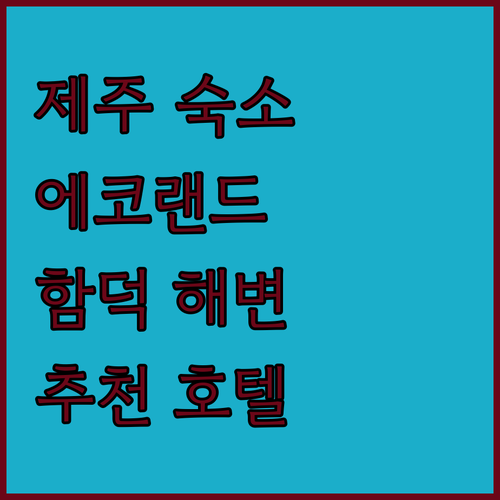 제주 여행 숙소 추천 에코랜드 호텔부터 아이미 제주비치호텔 함덕까지